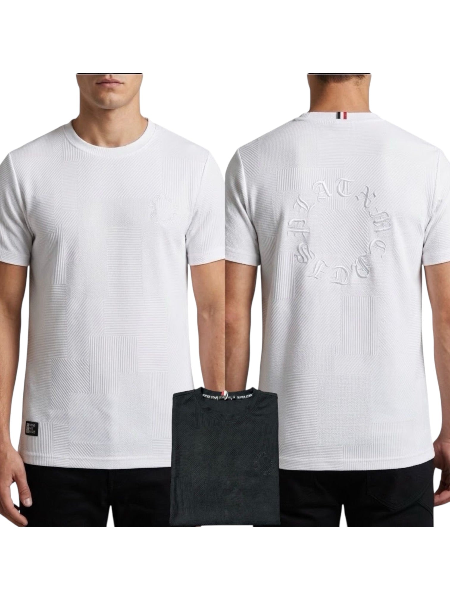 Maglia in cotone morbida con scritta posteriore ricamata