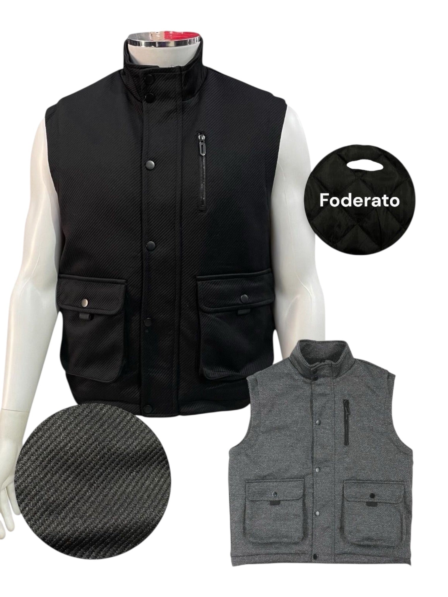 Giubbino smanicato con tasconi caldo