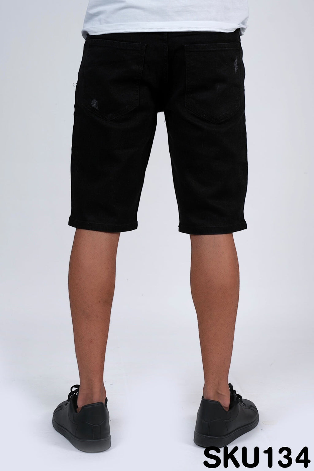 Bermuda jeans nero MICROROTTURE