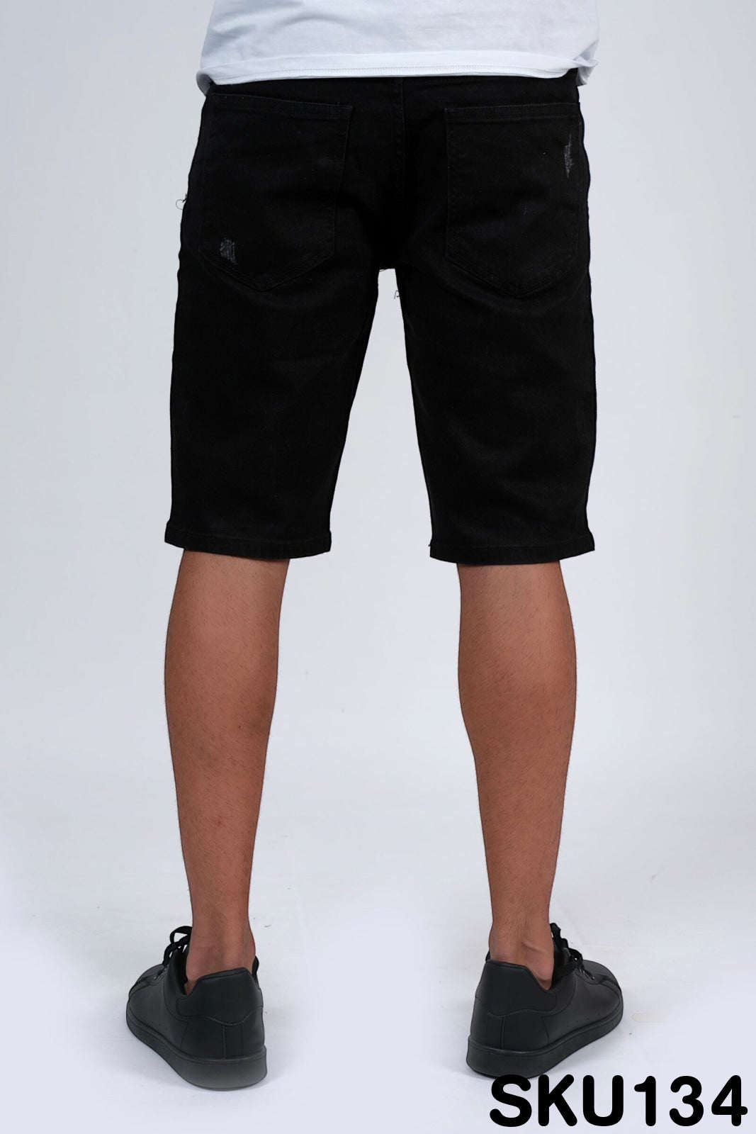 Bermuda jeans nero MICROROTTURE