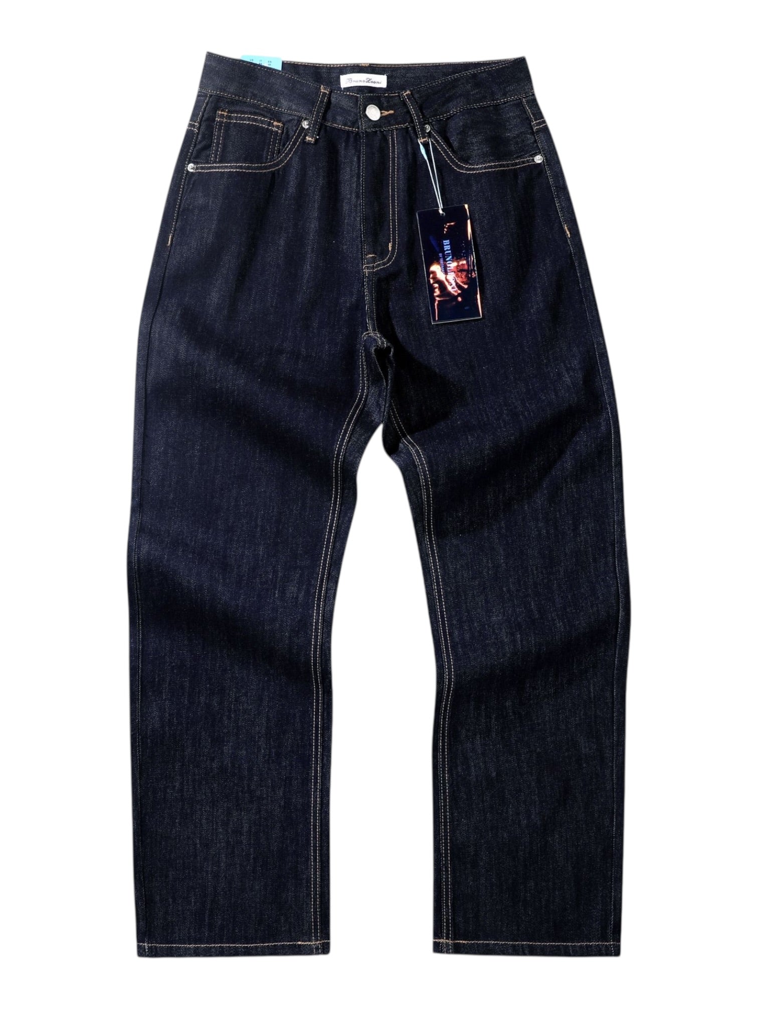 Jeans baggy fit basic cotone blu