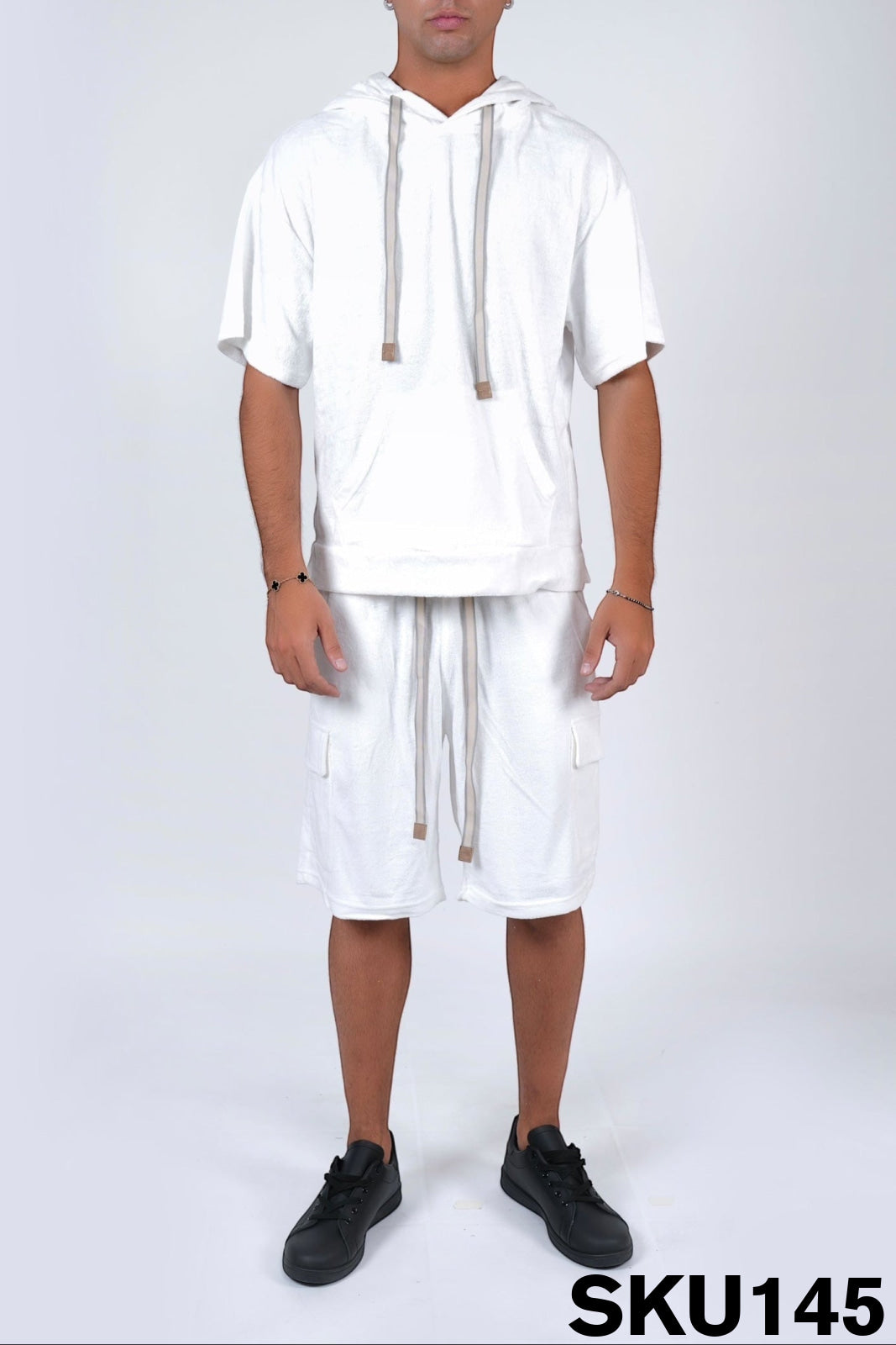 Coordinato oversize corto tasconi Bianco NGIOLETTO