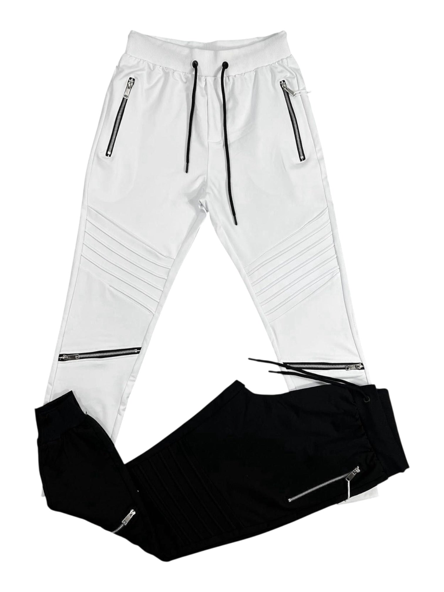 Pantalone in cotone con laccio e zip