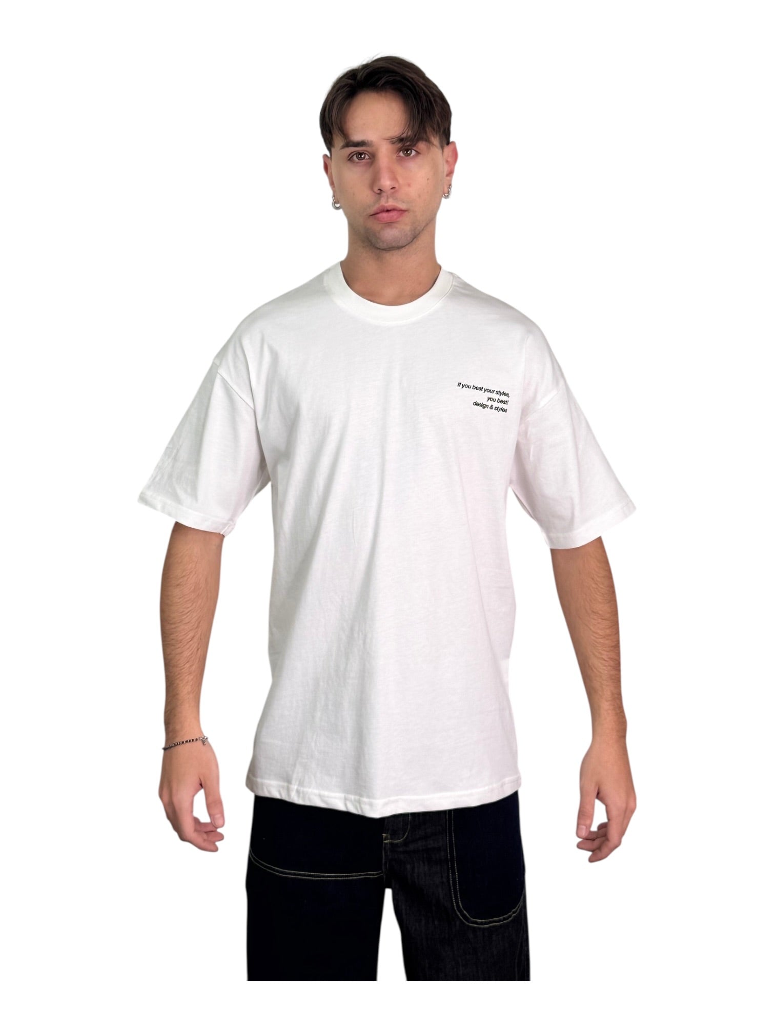 T shirt in cotone con scritta