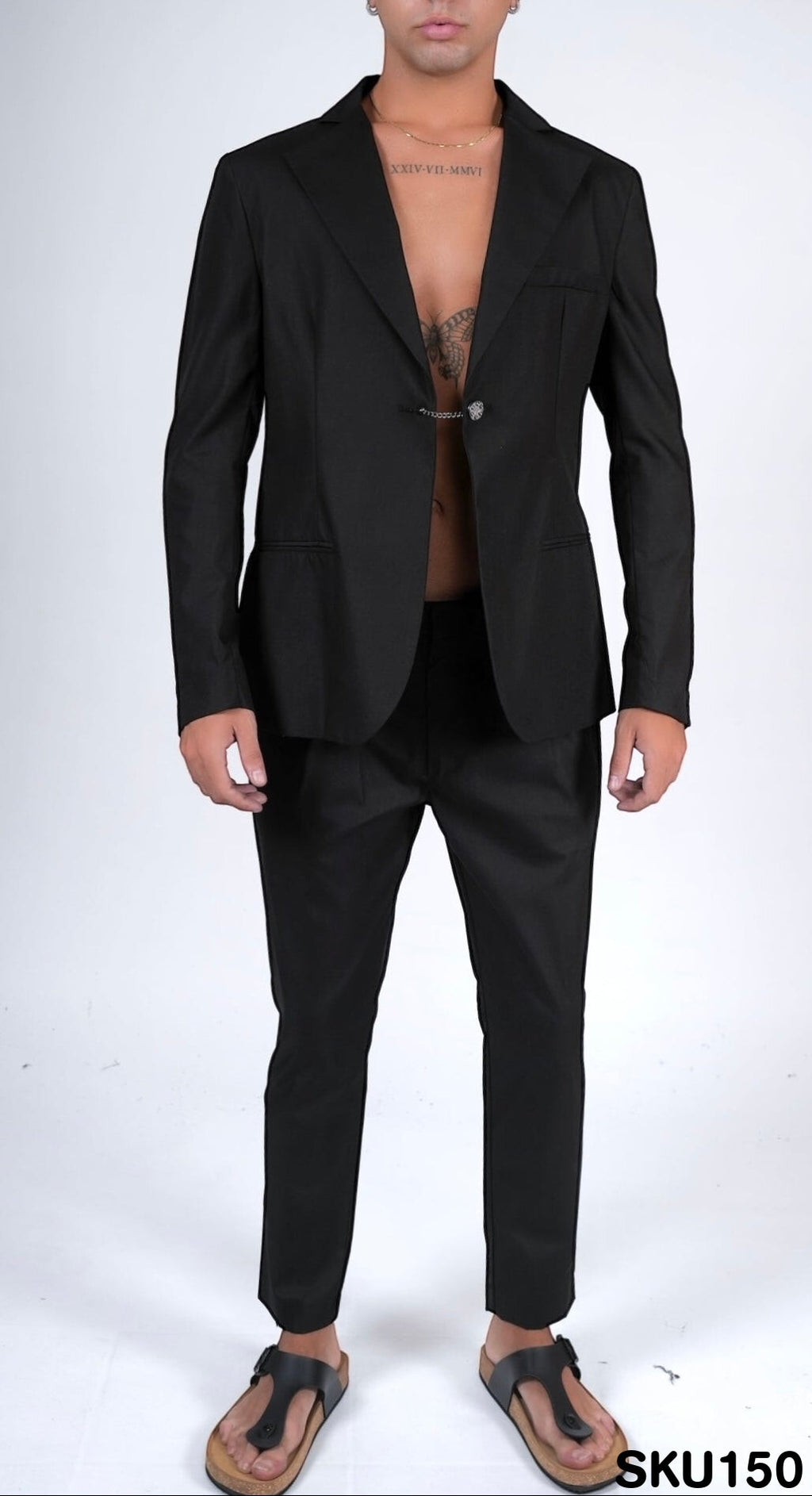 Abito monopetto sciolto nero NERES