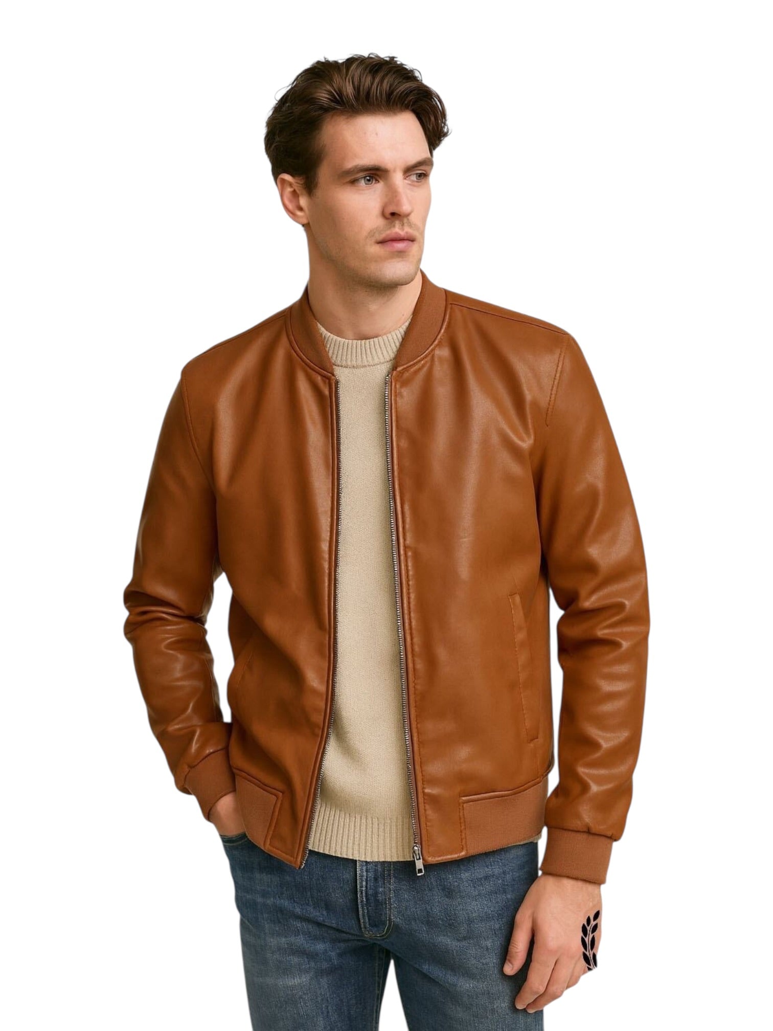 Giubbotto in ecopelle caldo con zip