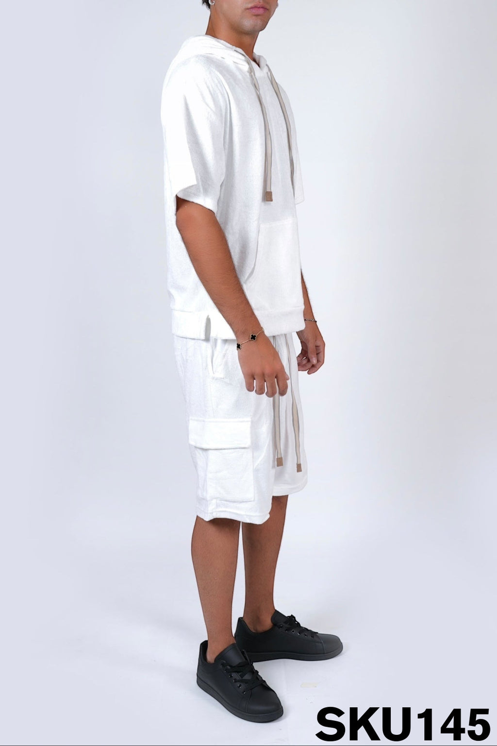 Coordinato oversize corto tasconi Bianco NGIOLETTO