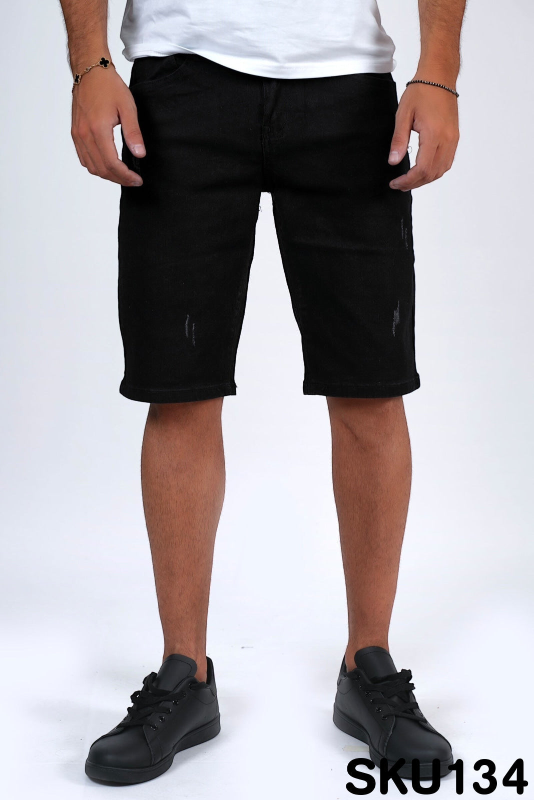 Bermuda jeans nero MICROROTTURE