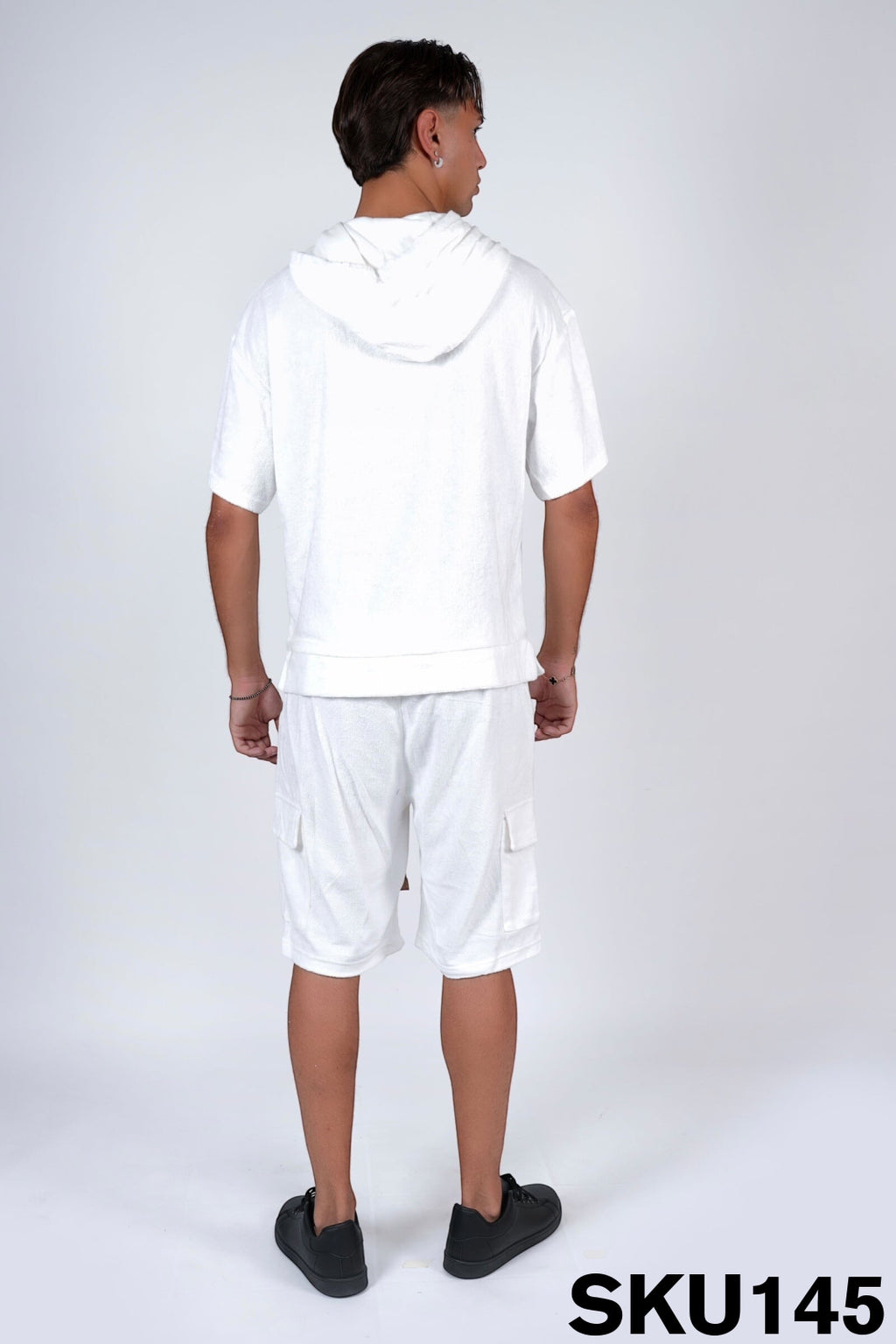 Coordinato oversize corto tasconi Bianco NGIOLETTO