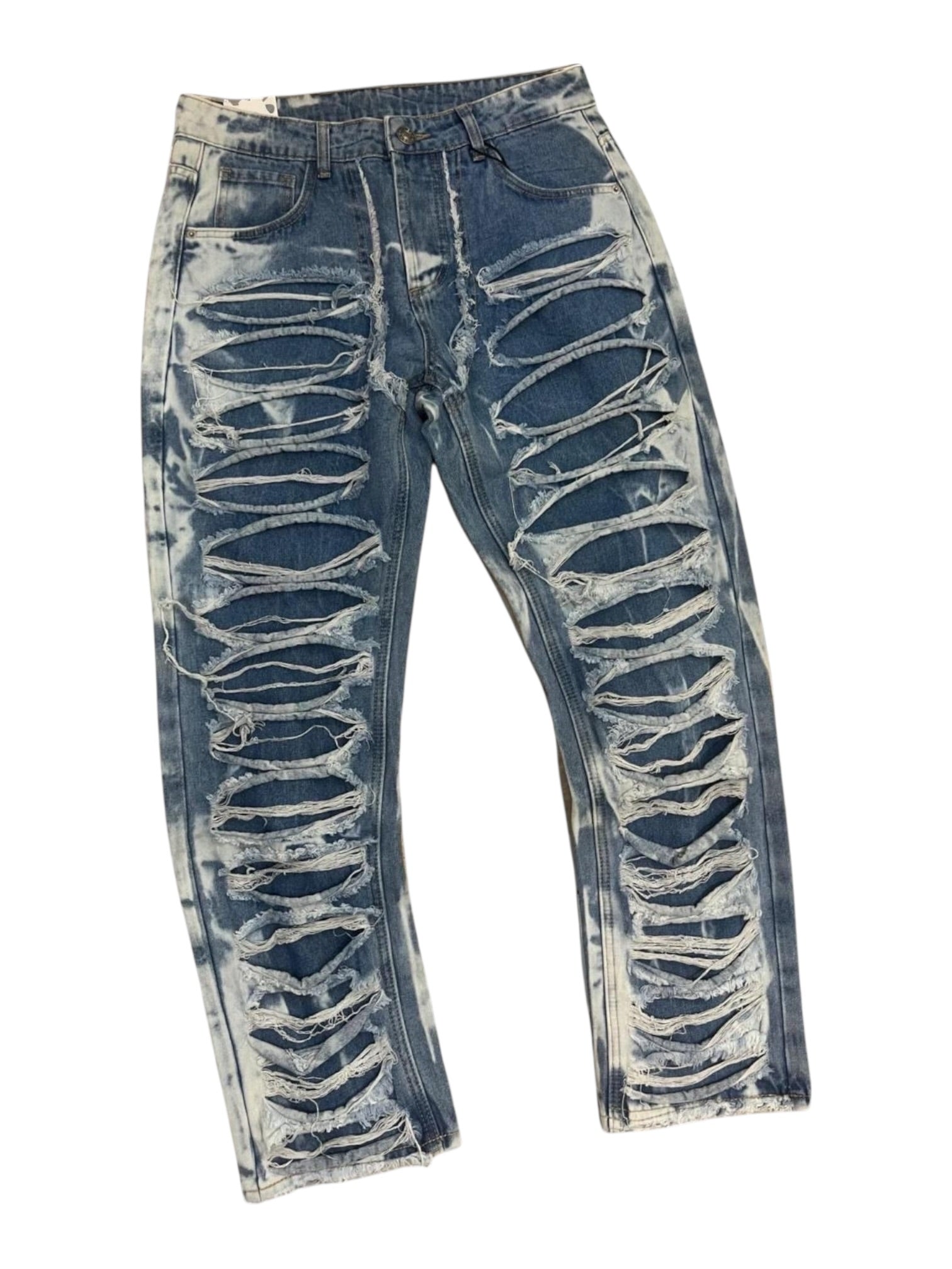 Jeans in cotone con rotture 2
