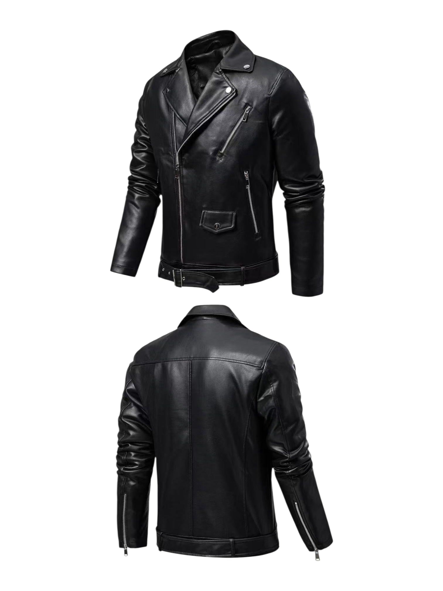 Giubbotto in ecopelle con zip e bottoni