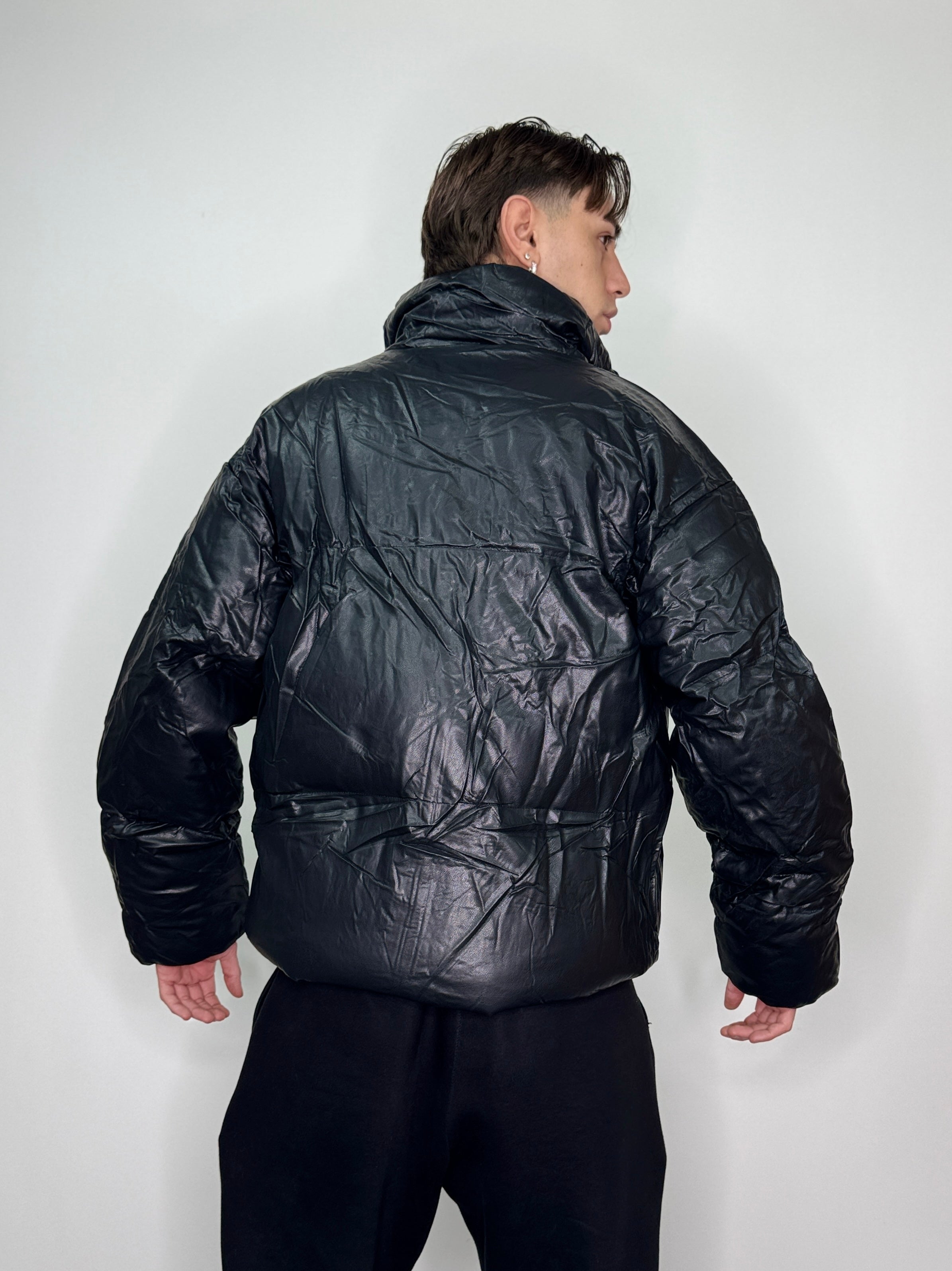 Bomber invernale zip oversize baggy nero