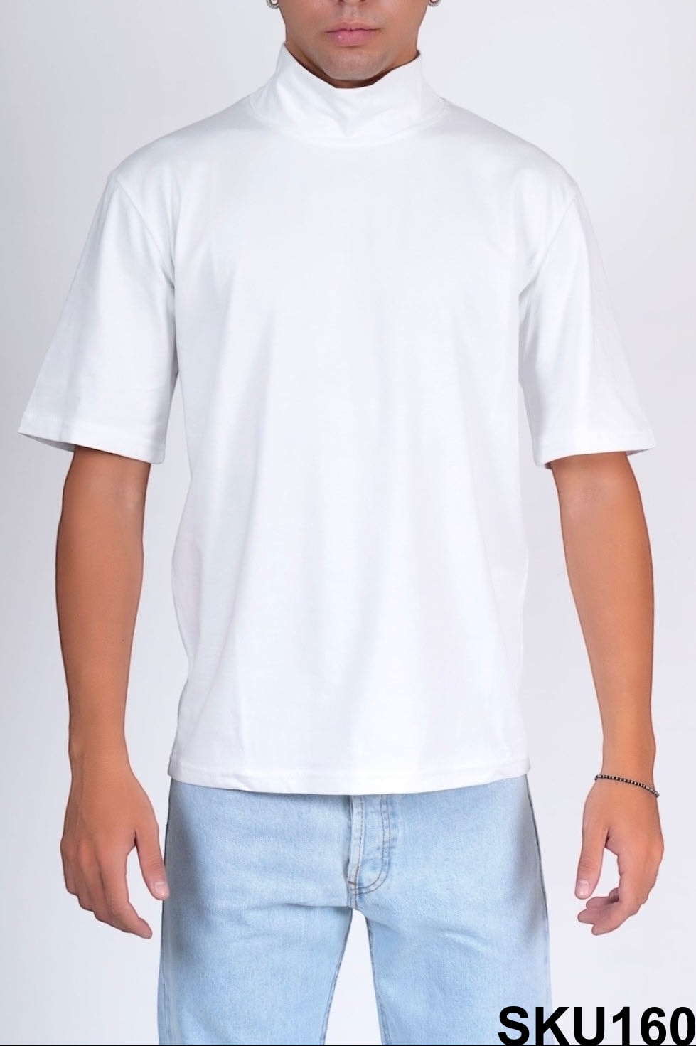 T-shirt collo alto bianco PALERMO