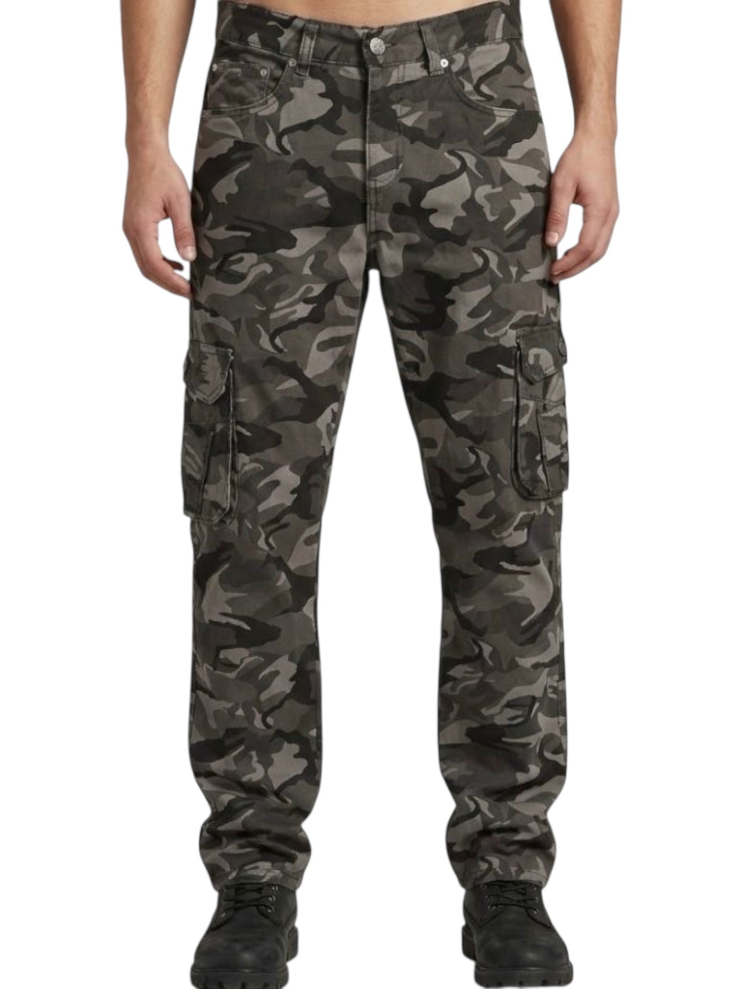 Pantalone cargo fantasia militare