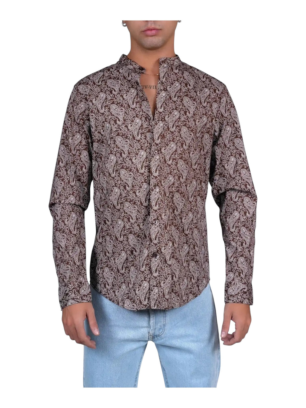 Camicia fantasia cotone slim fit