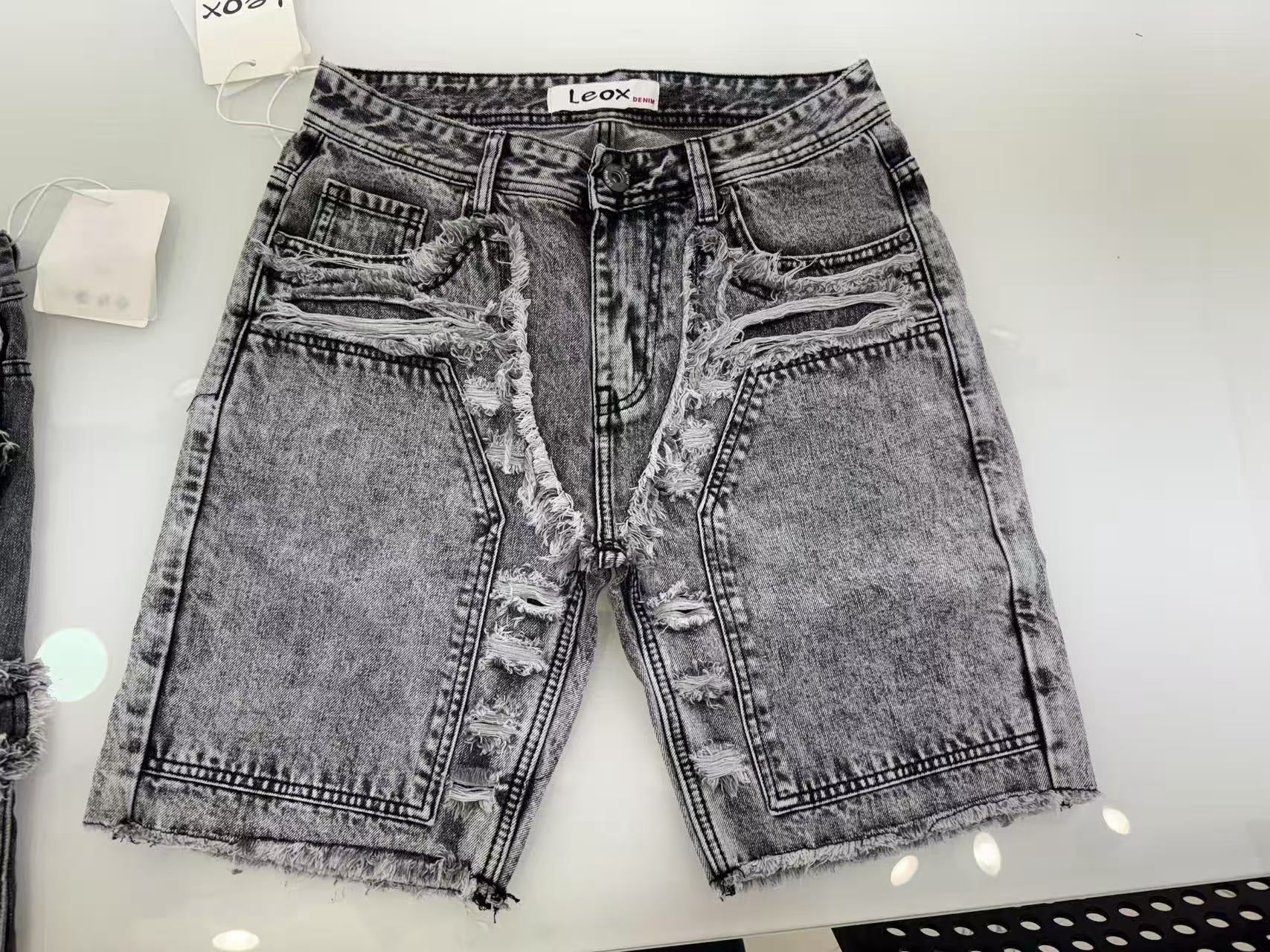 Bermuda in jeans con cuciture