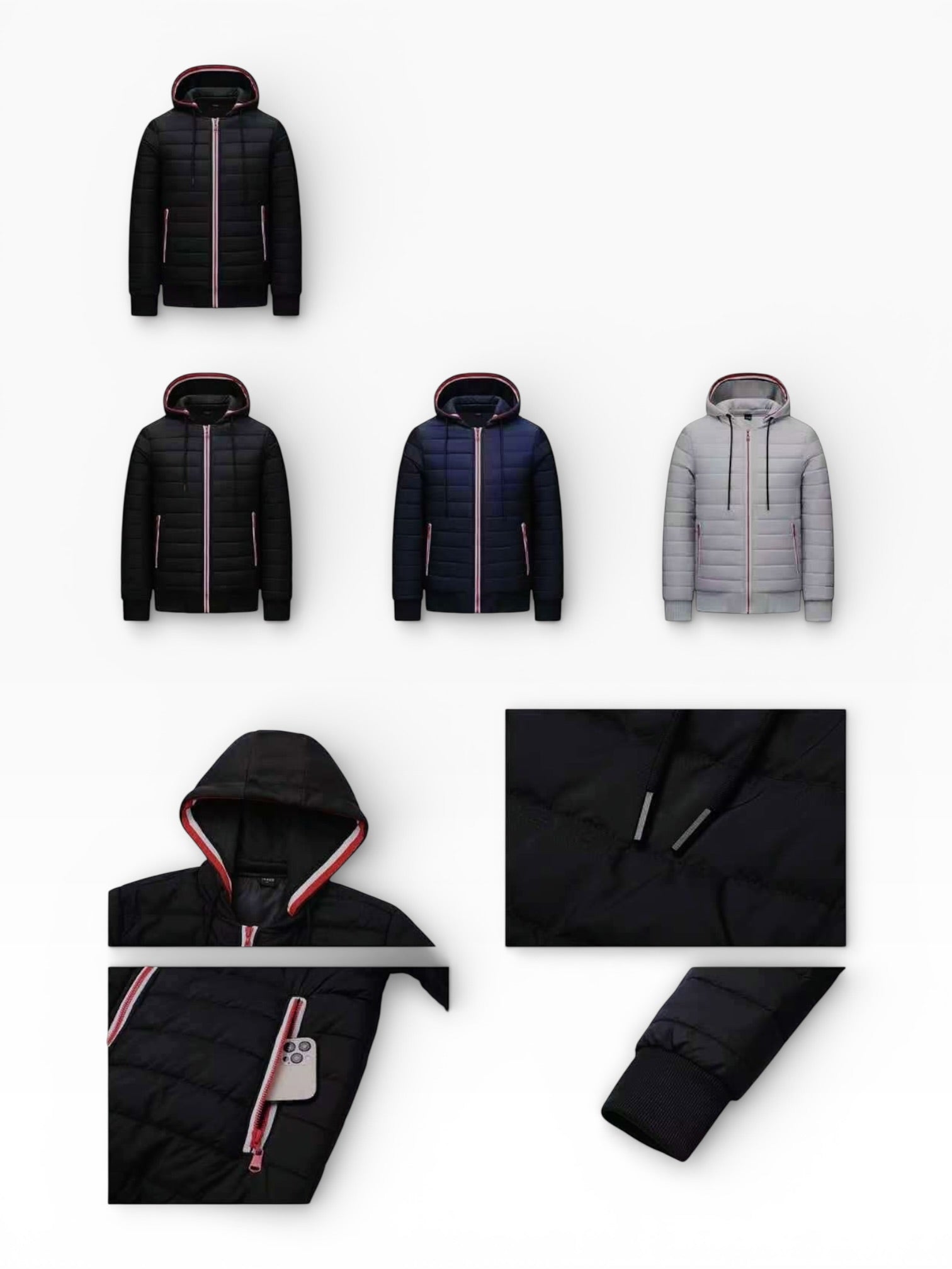 Giubbino con zip e cappuccio