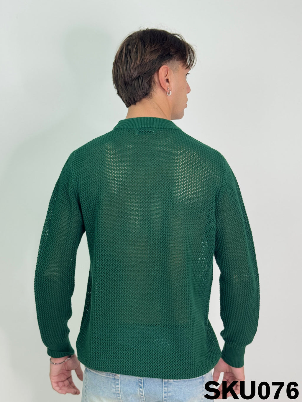Maglione traforato verde XAVI