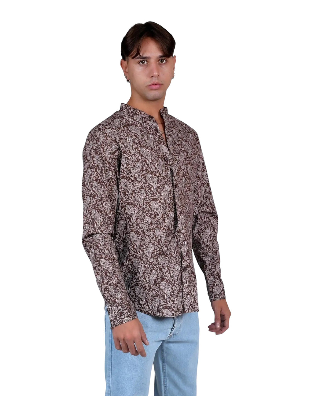 Camicia fantasia cotone slim fit