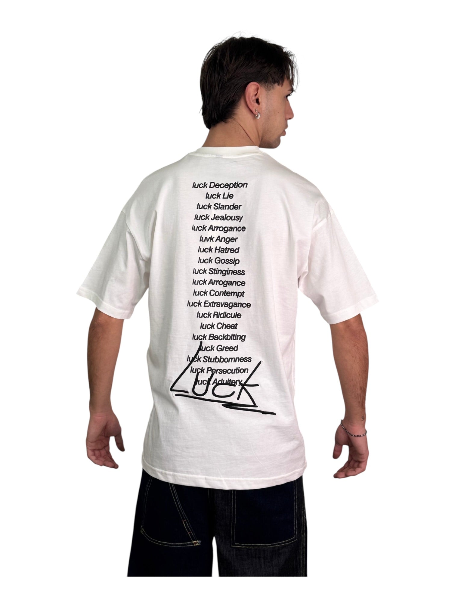 T shirt in cotone con scritta