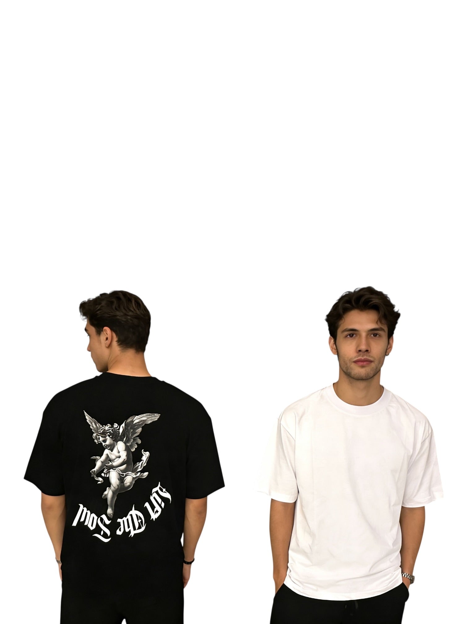 Maglia in cotone oversize con stampa 50