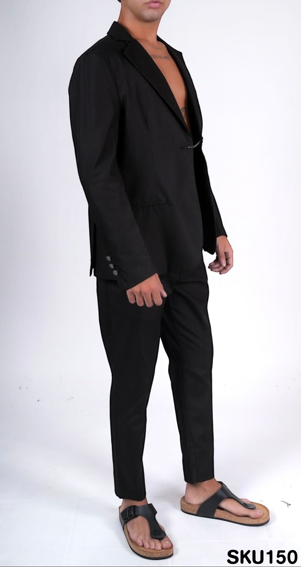 Abito monopetto sciolto nero NERES