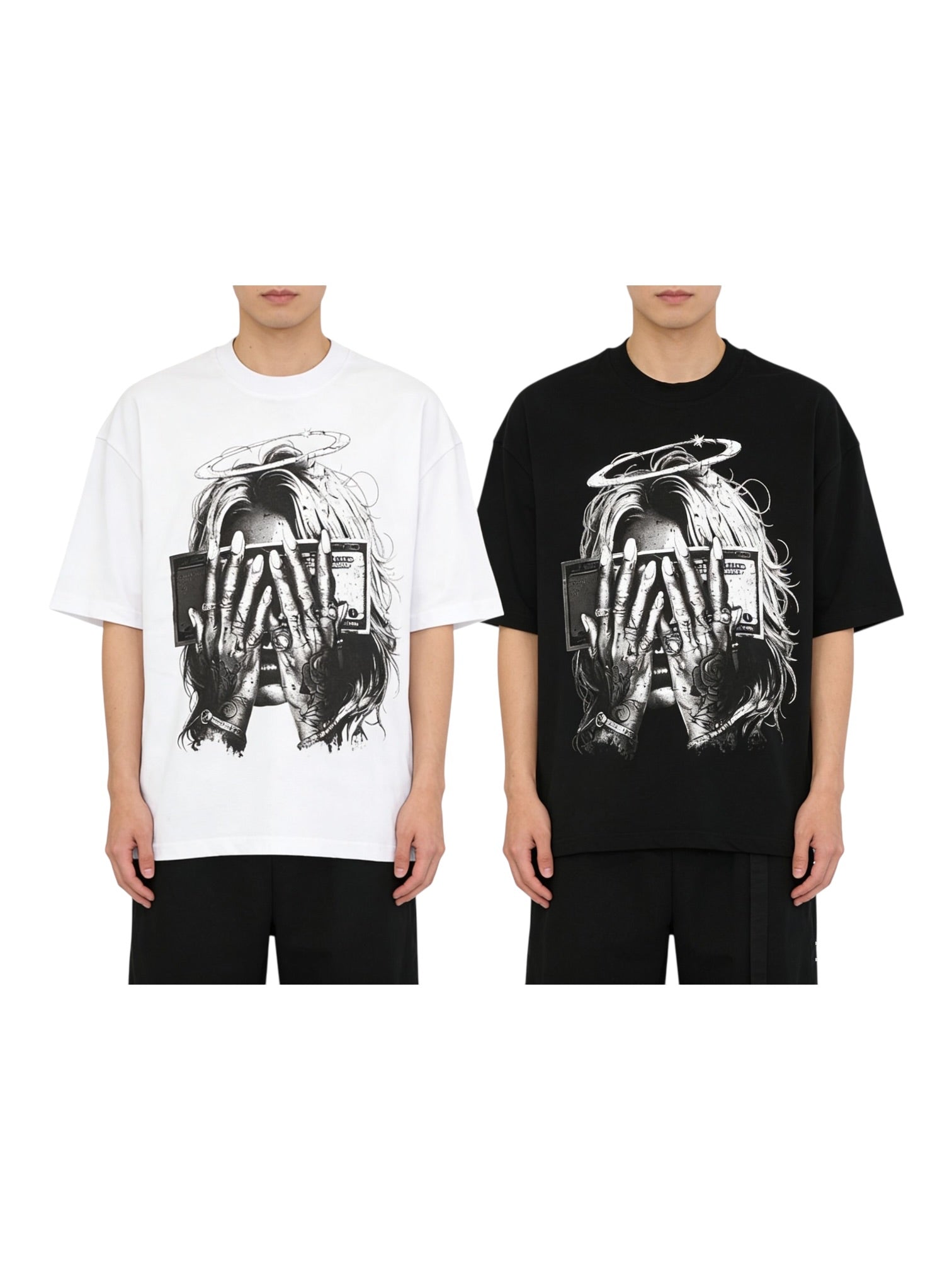 Maglia in cotone oversize con stampa 51