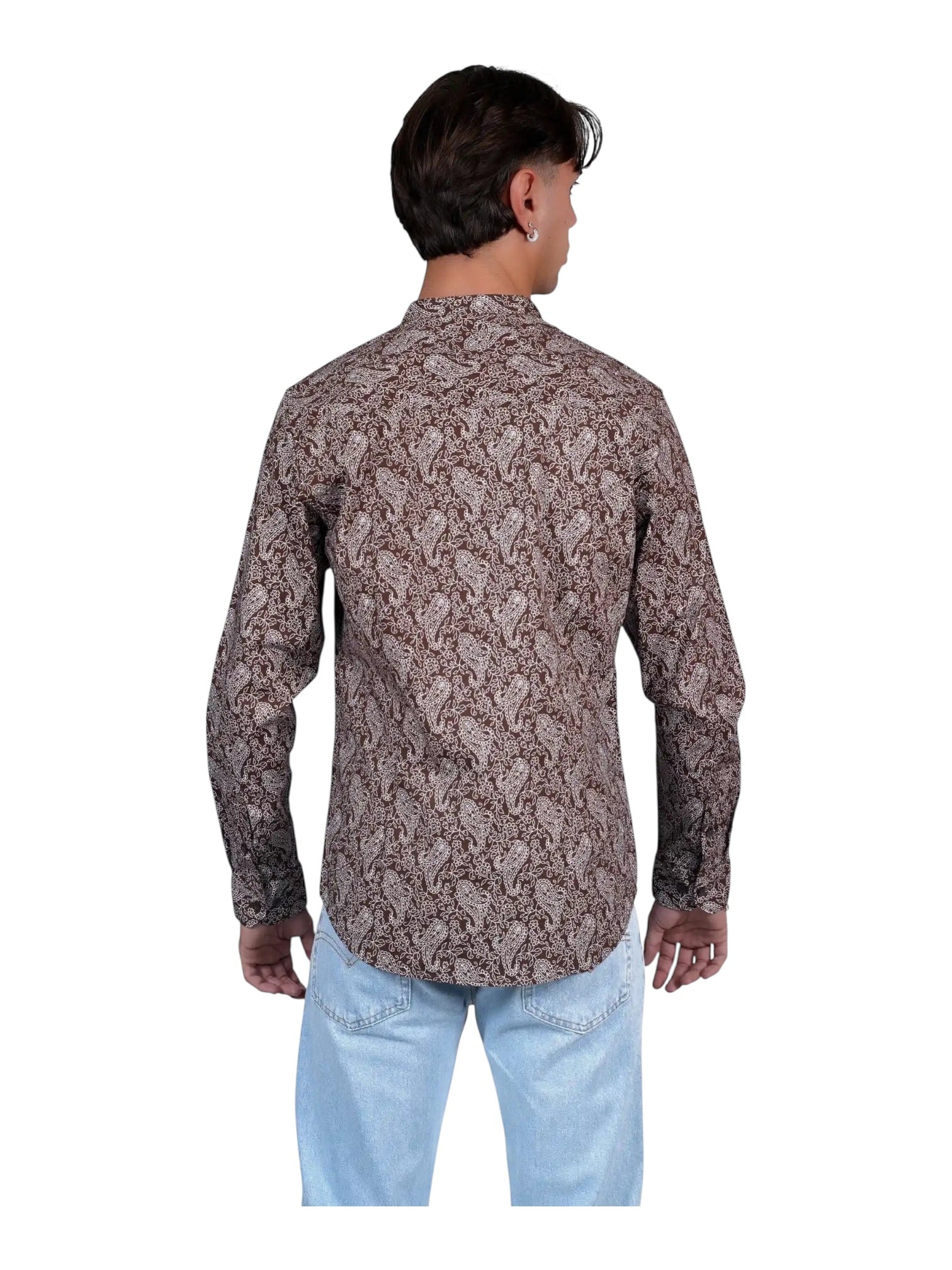 Camicia fantasia cotone slim fit