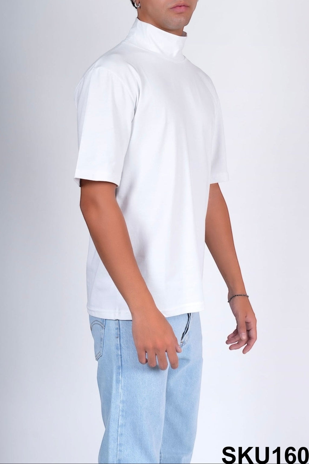 T-shirt collo alto bianco PALERMO