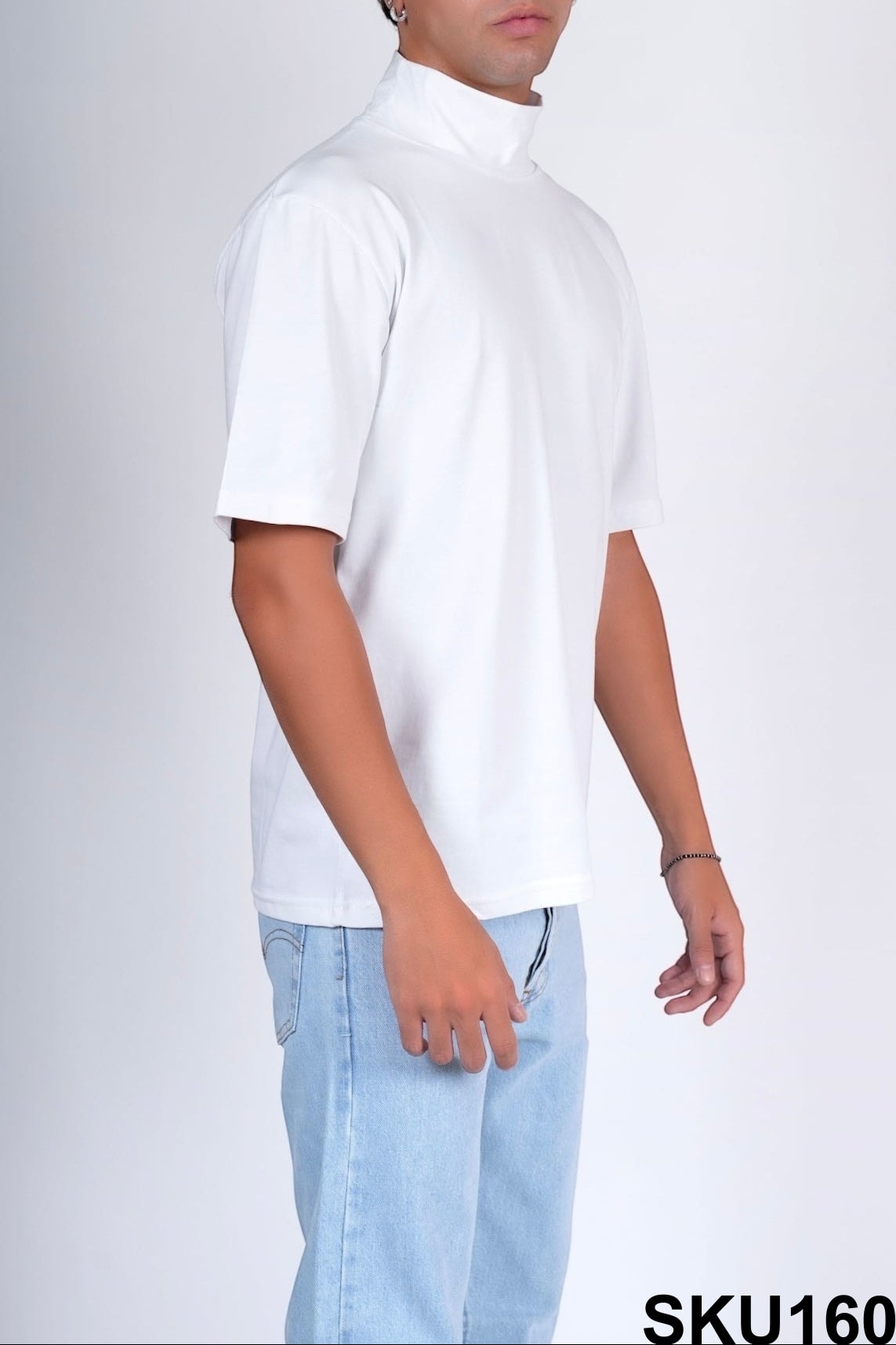 T-shirt collo alto bianco PALERMO