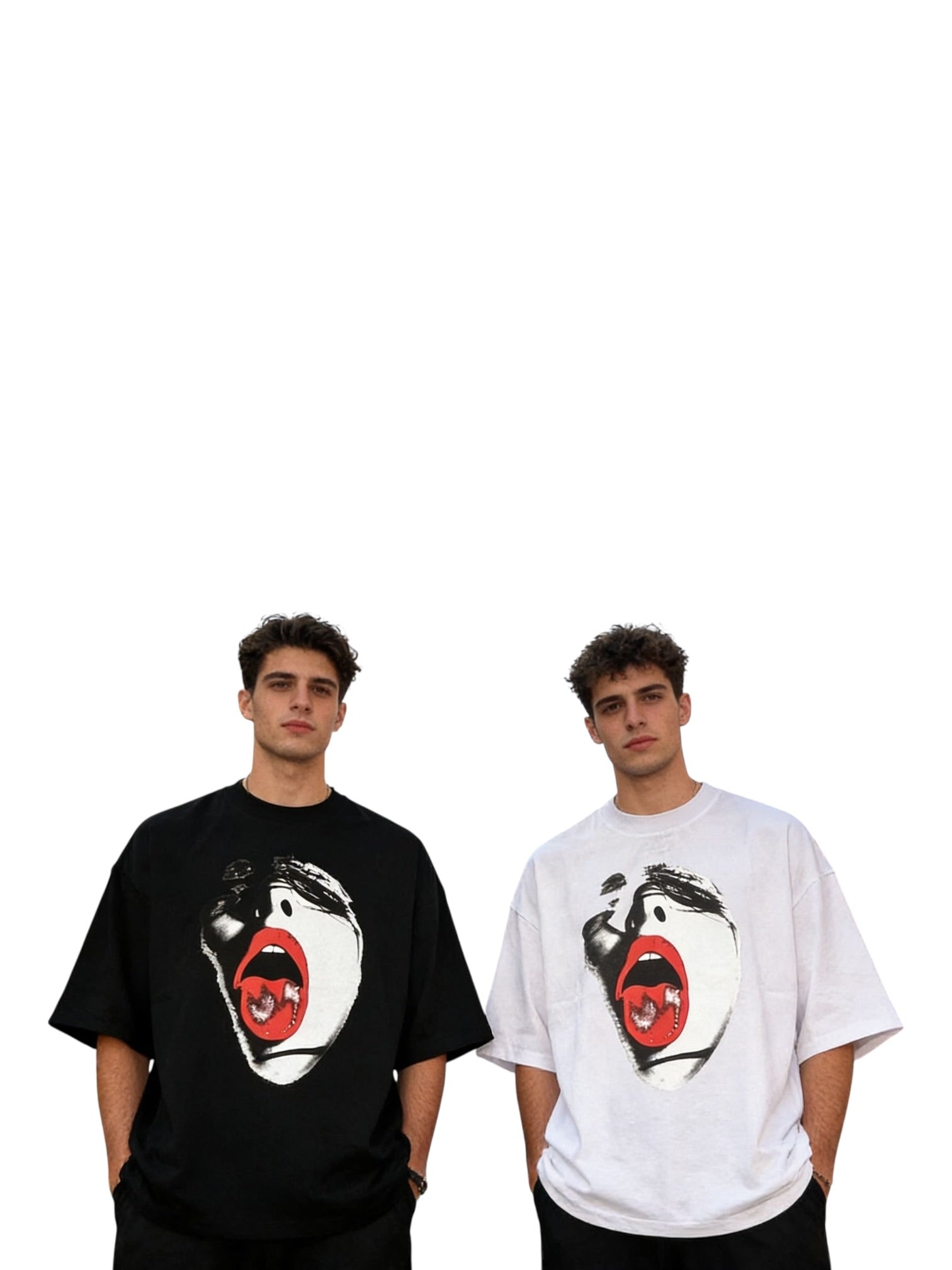 Maglia in cotone oversize con stampa 54