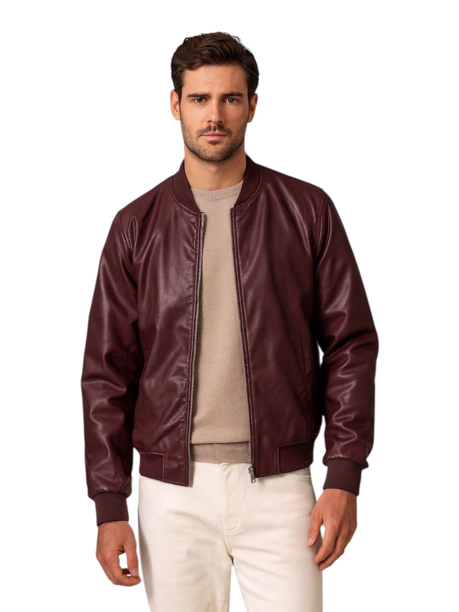 Giubbotto in ecopelle caldo con zip