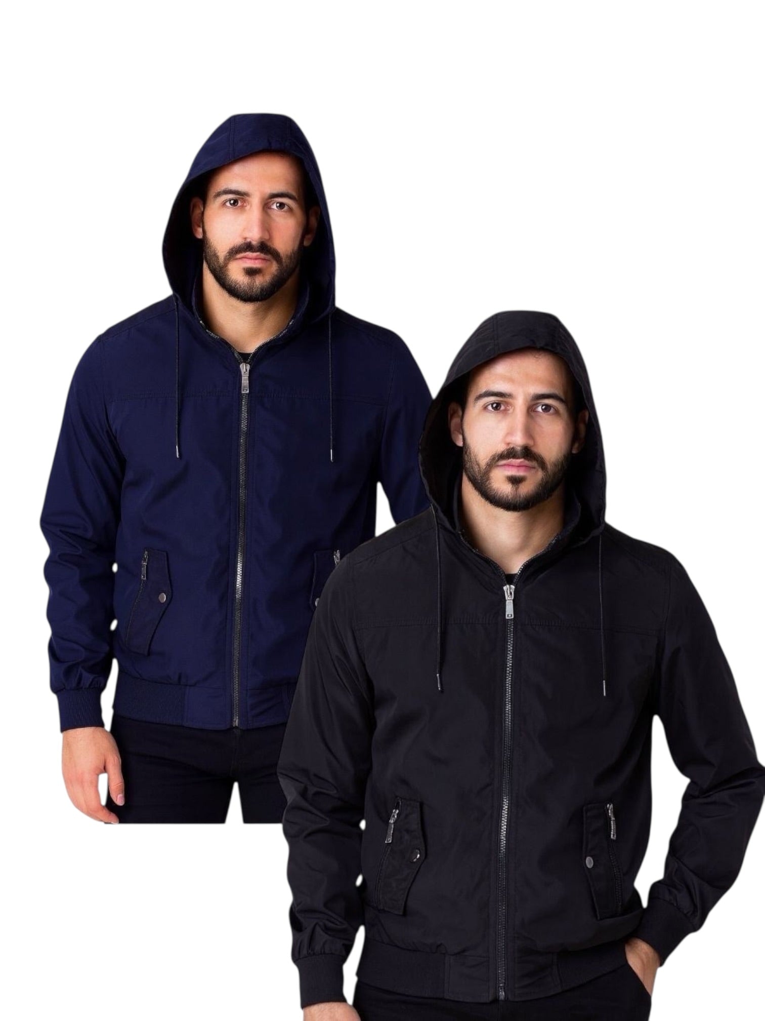 Giubbino con zip e cappuccio staccabile