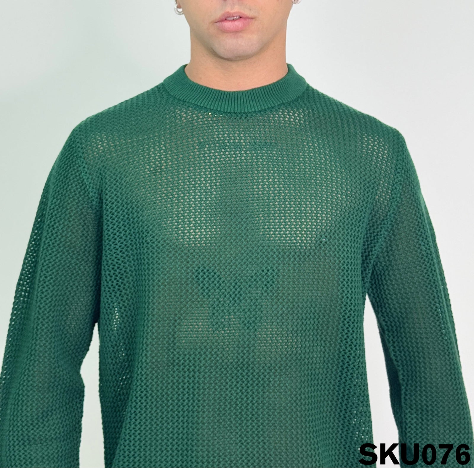 Maglione traforato verde XAVI