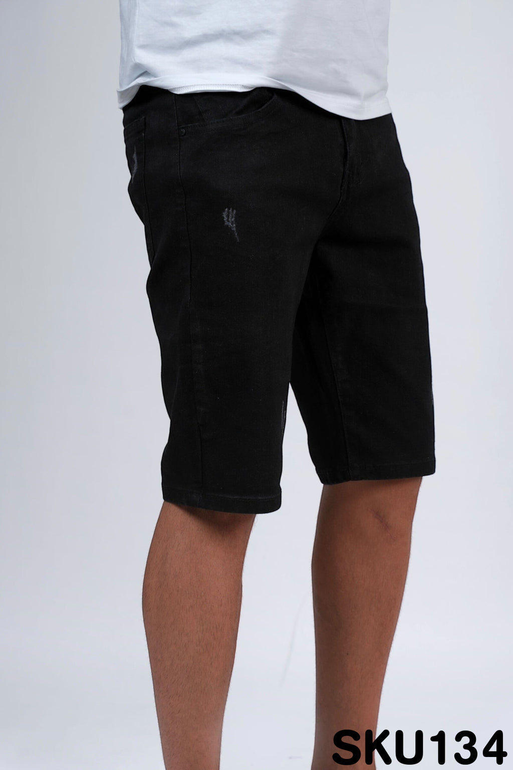 Bermuda jeans nero MICROROTTURE