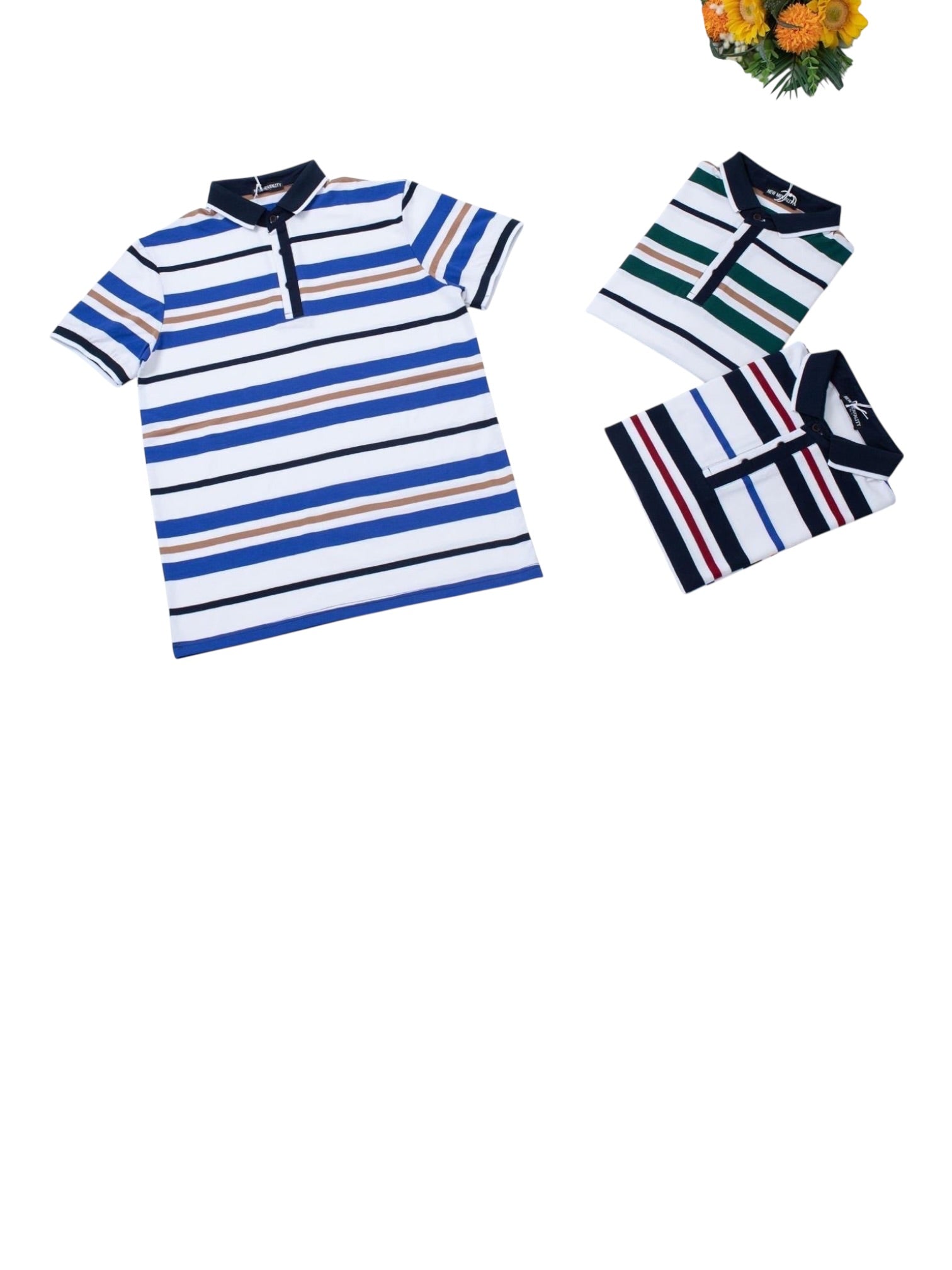 Polo in cotone con fantasia a righe CALIBRATO